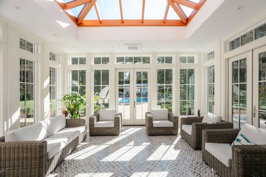 Bright natural light living room addition