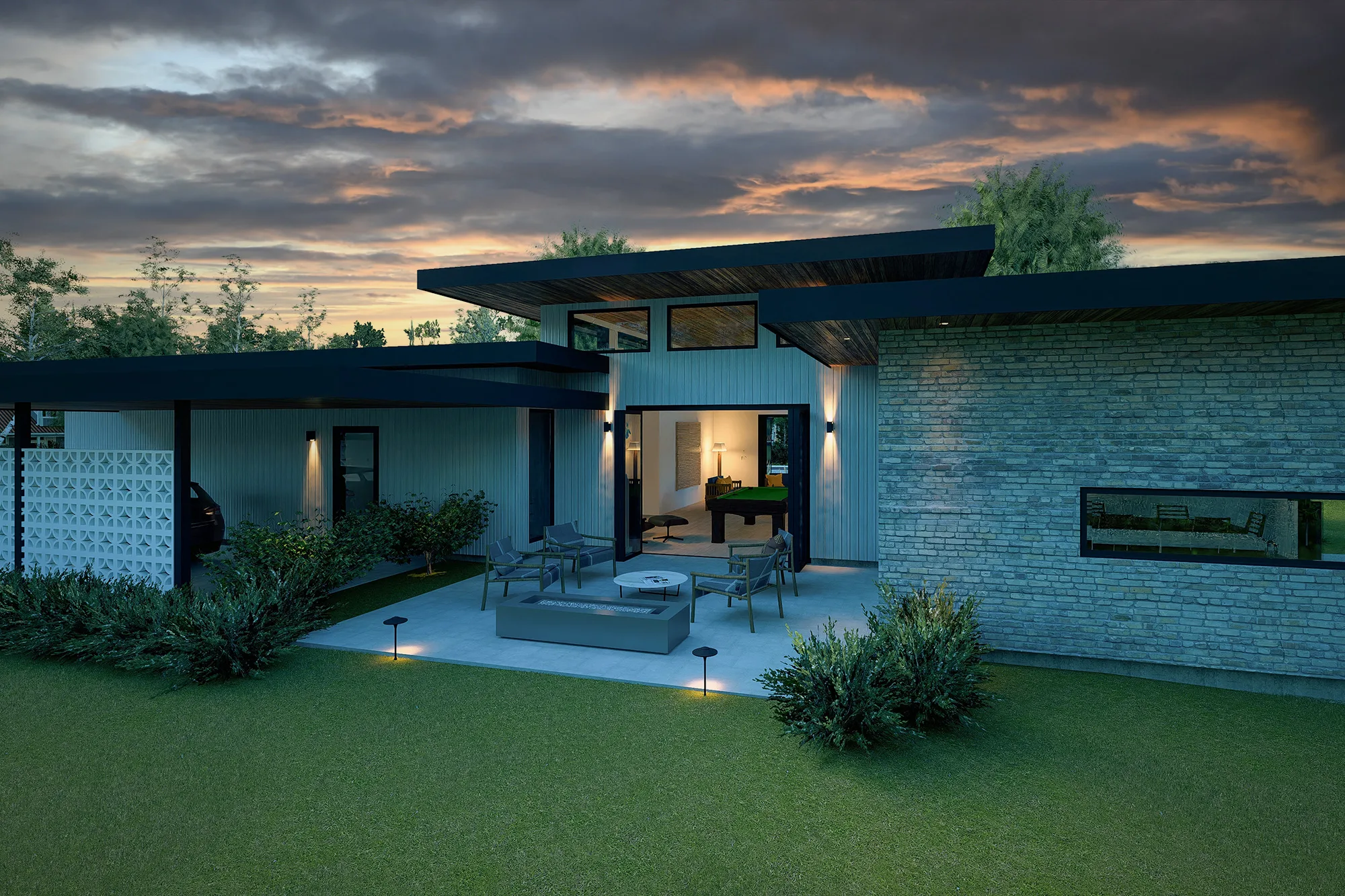 Modern Home design ideas with metal cladding.